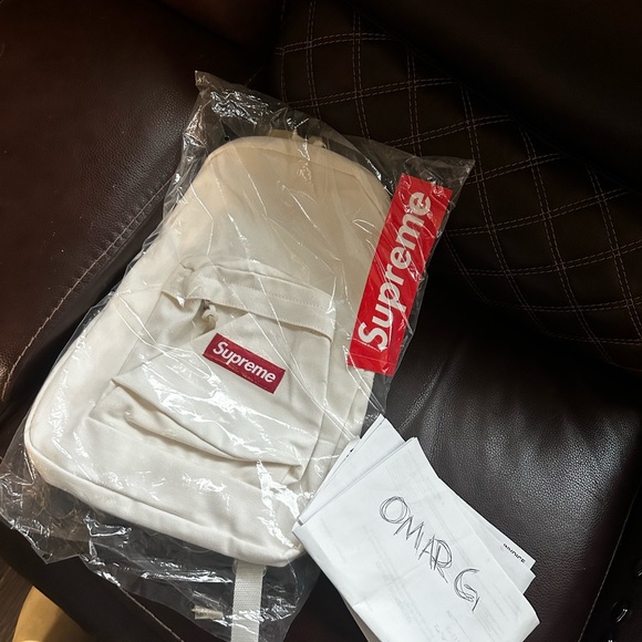 supreme canvas backpack white DS OS - Picture 1 of 2
